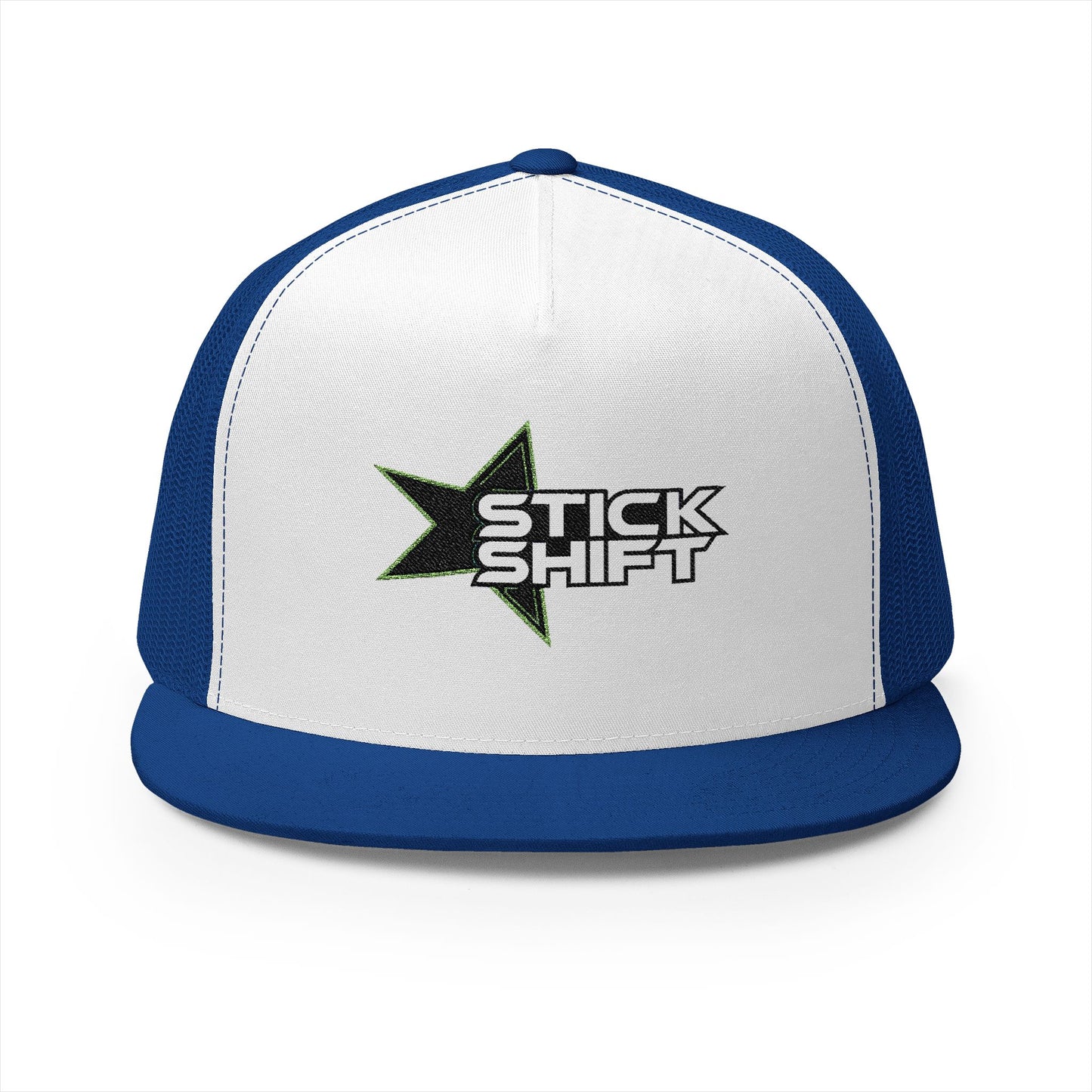 Stylish Stickshift Embroidered 5 Panel Trucker Cap,